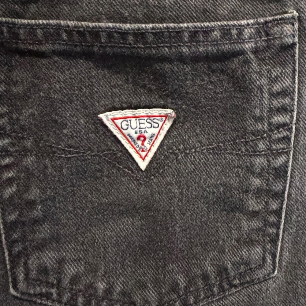 Vtg Guess George Marciano 31x29 Black Jeans Heavy 100% Cotton Faded Black Y2K